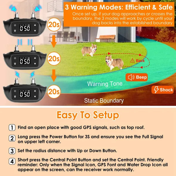 GPS Dog Collar Tracker — 32-2887 FT Range Safety Collar for Dogs