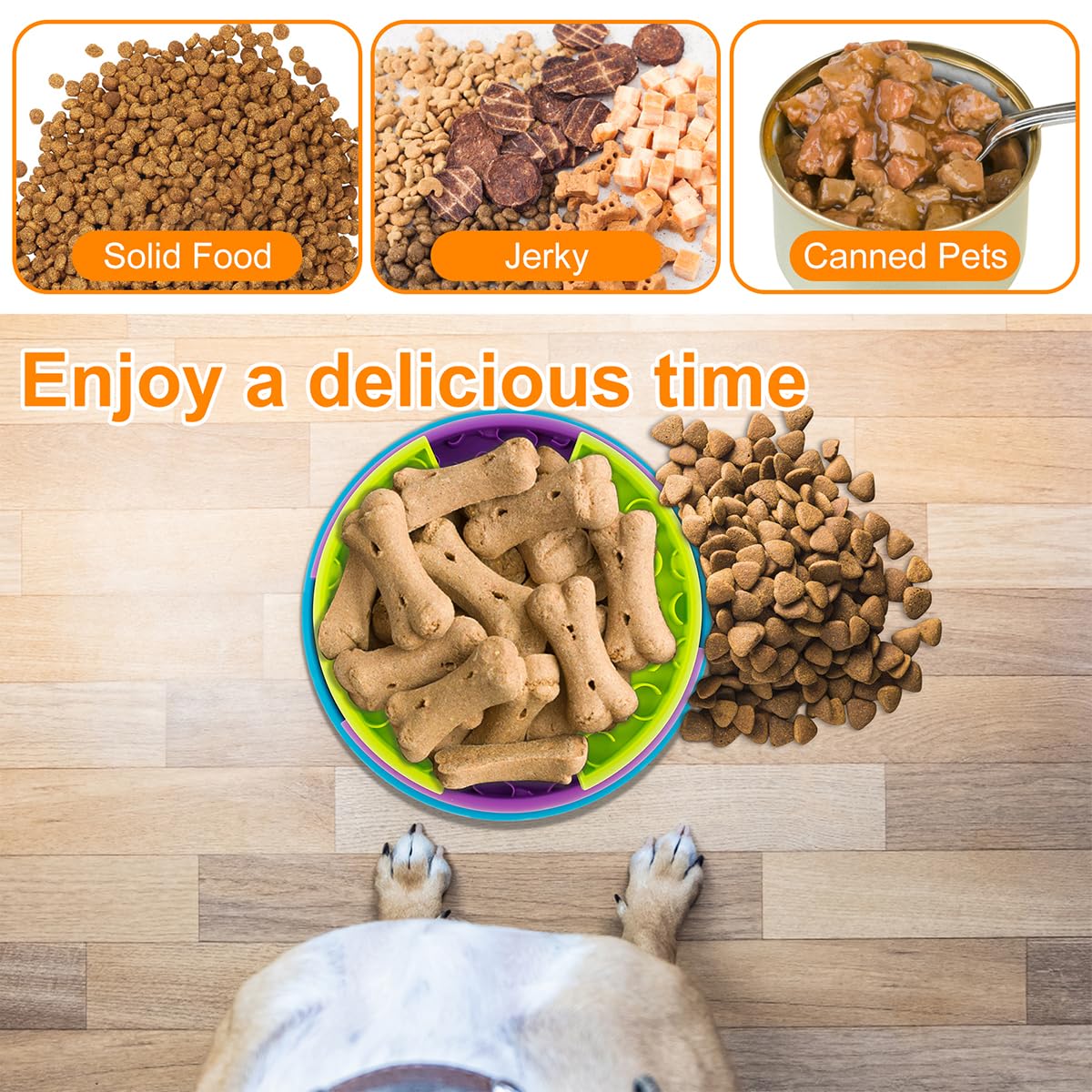 3-in-1 Slow Feeder Dog Bowl — Interactive Puzzle Feeder & Lick Mat for Small & Large Dogs