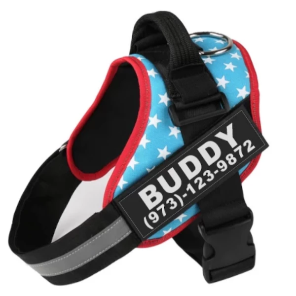 No-Pull Dog Harness with Custom Name Patch — Reflective & Breathable
