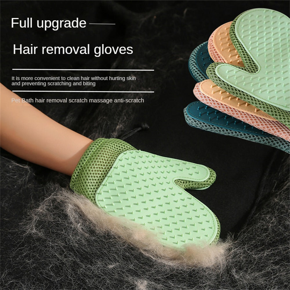 TailComfort Pet Grooming Glove — Silicone Deshedding Brush for Dogs & Cats