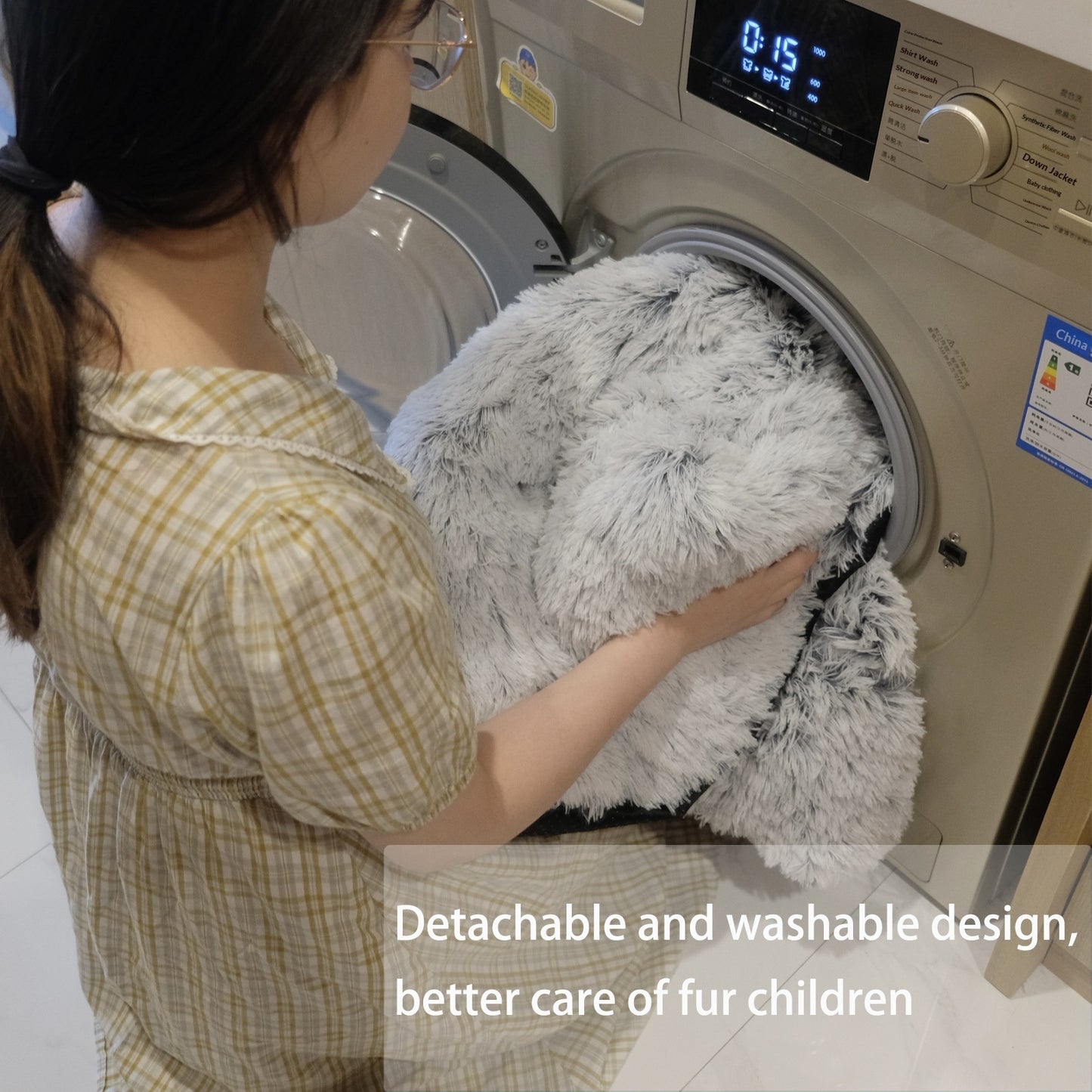 Fluffy Calming Dog Bed – Ultra Soft Plush Pet Sofa for Small & Medium Dogs