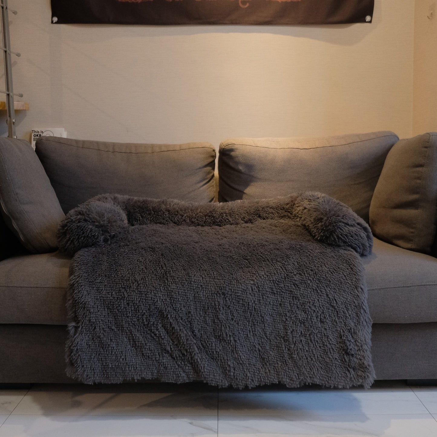 Fluffy Calming Dog Bed – Ultra Soft Plush Pet Sofa for Small & Medium Dogs