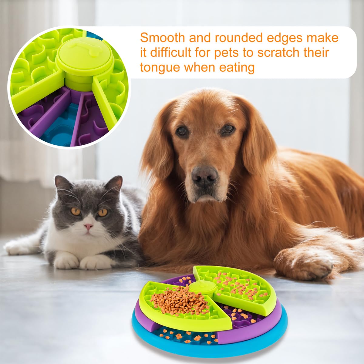 3-in-1 Slow Feeder Dog Bowl — Interactive Puzzle Feeder & Lick Mat for Small & Large Dogs