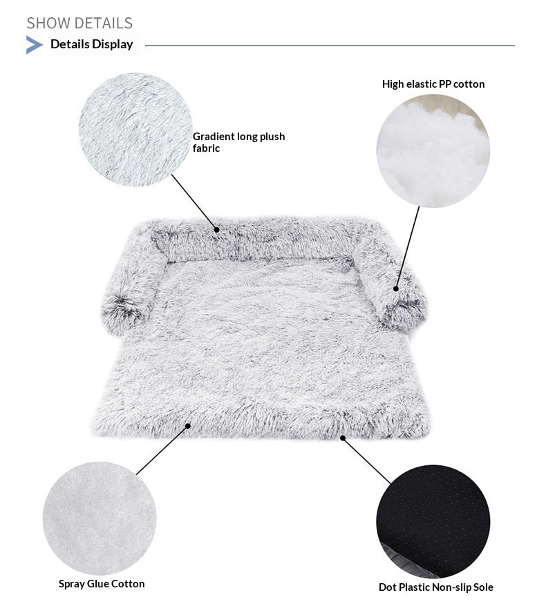 Fluffy Calming Dog Bed – Ultra Soft Plush Pet Sofa for Small & Medium Dogs