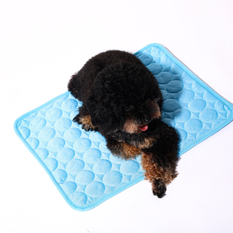 Dog cooling mat in blue - self-cooling pad for dogs and cats on floor