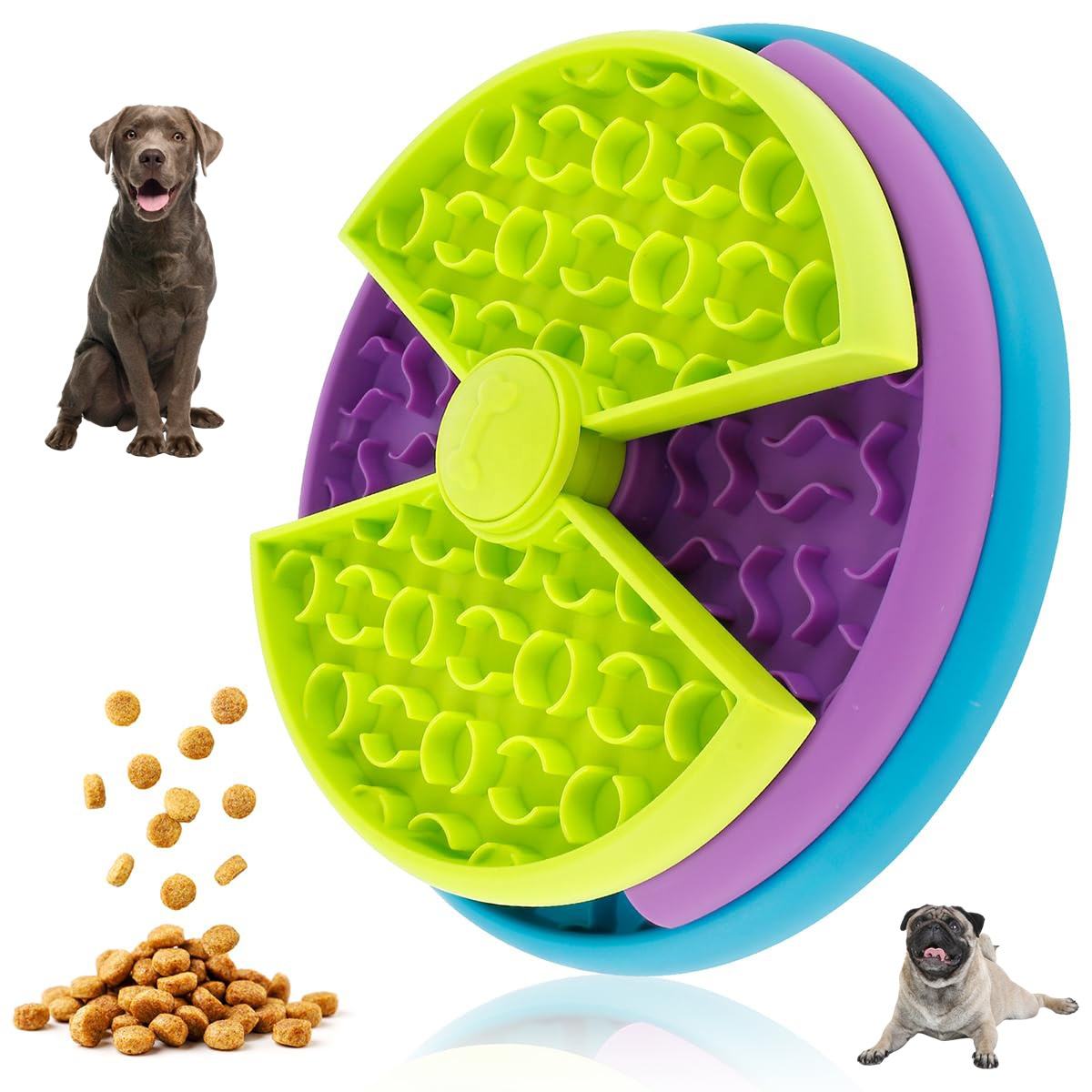 3-in-1 Slow Feeder Dog Bowl — Interactive Puzzle Feeder & Lick Mat for Small & Large Dogs